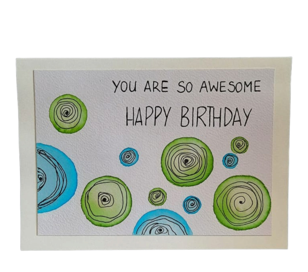 Klappkarte "you are so awesome - happy birthday"